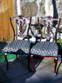 PAIR OF CARVED VICTORIAN PARLOUR CHAIRS