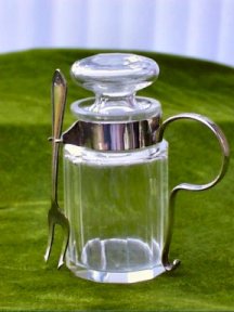 GLASS & SILVER PLATED PICKLE JAR